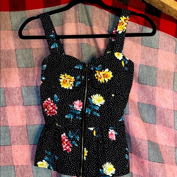 Liberty Love Tops - Floral/Polka Dot Bustier Top